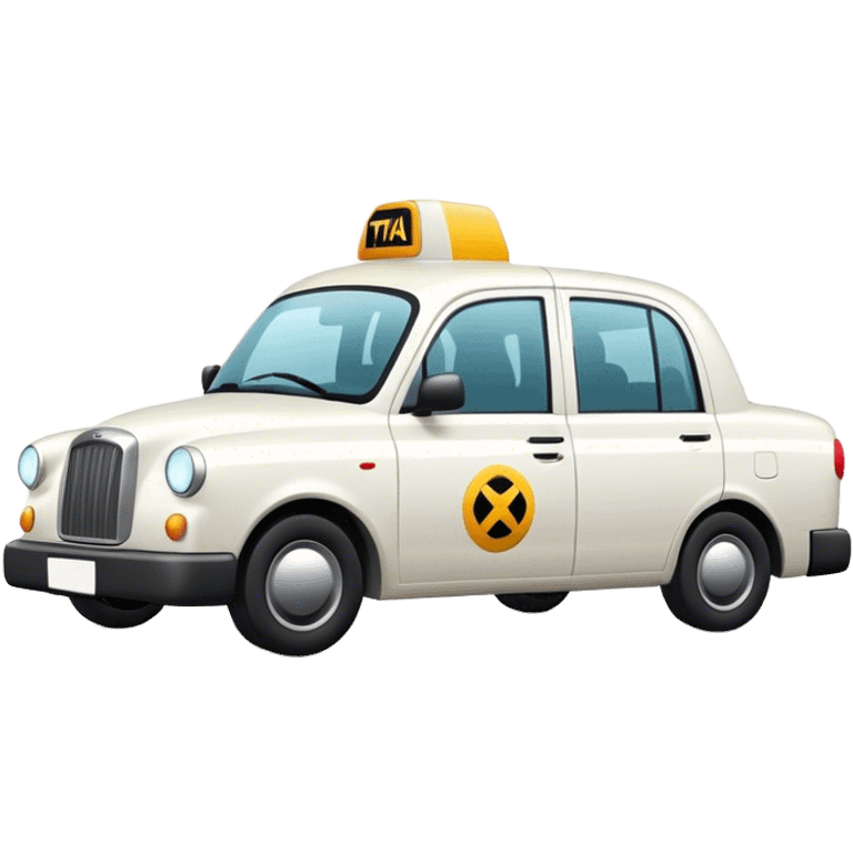 Cinematic realistic white taxi emoji