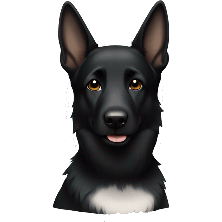 Black German shepherd dog with half a side white face  emoji