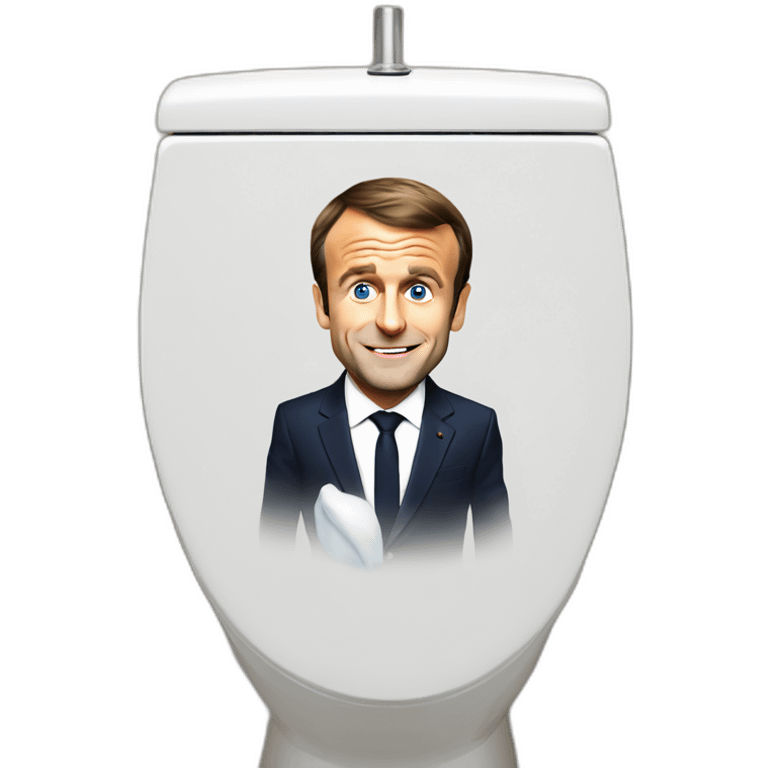 Emmanuel macron on a toilet emoji