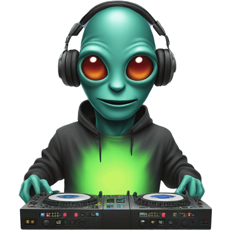 alien djing a rave emoji