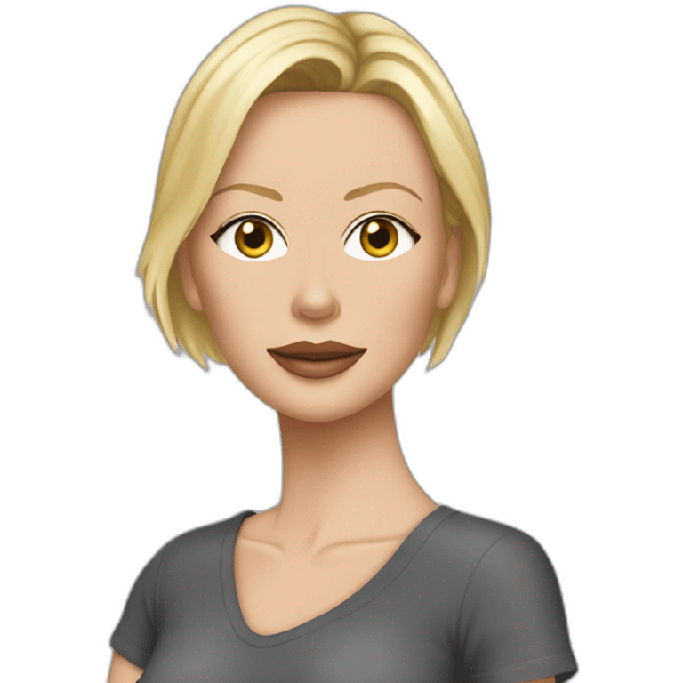 charlize theron wearing t-shirt emoji