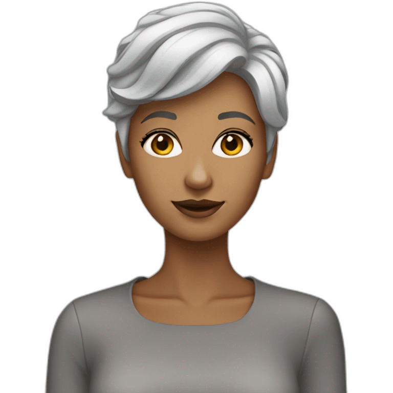 young grey-haired fashionable woman emoji