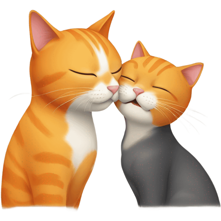 Orange cat giving kiss emoji