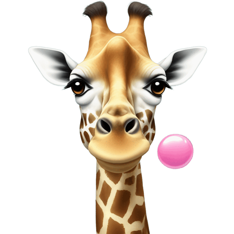 giraffe chewing bubble gum emoji