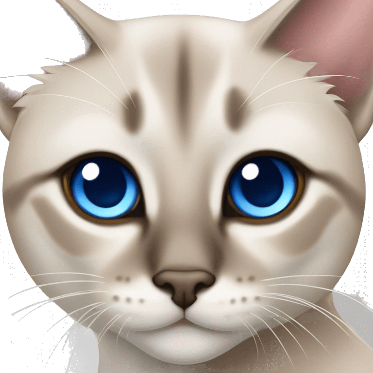 Lynx point Siamese cat with blue eyes  emoji