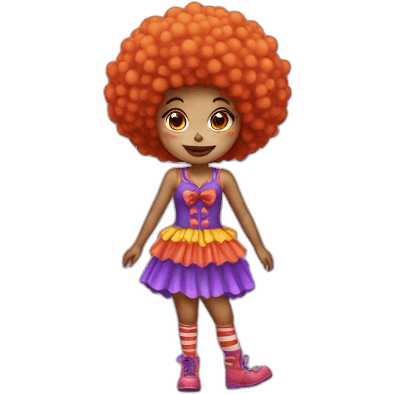 clown girl with afro emoji