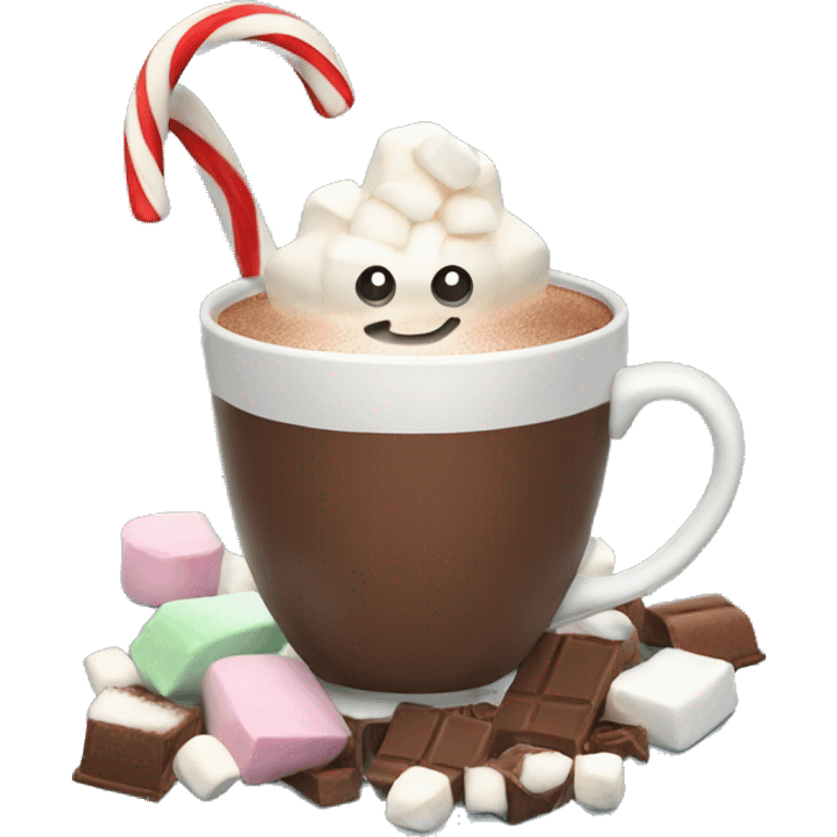 Hot chocolate with marshmallows Christmas themed  emoji