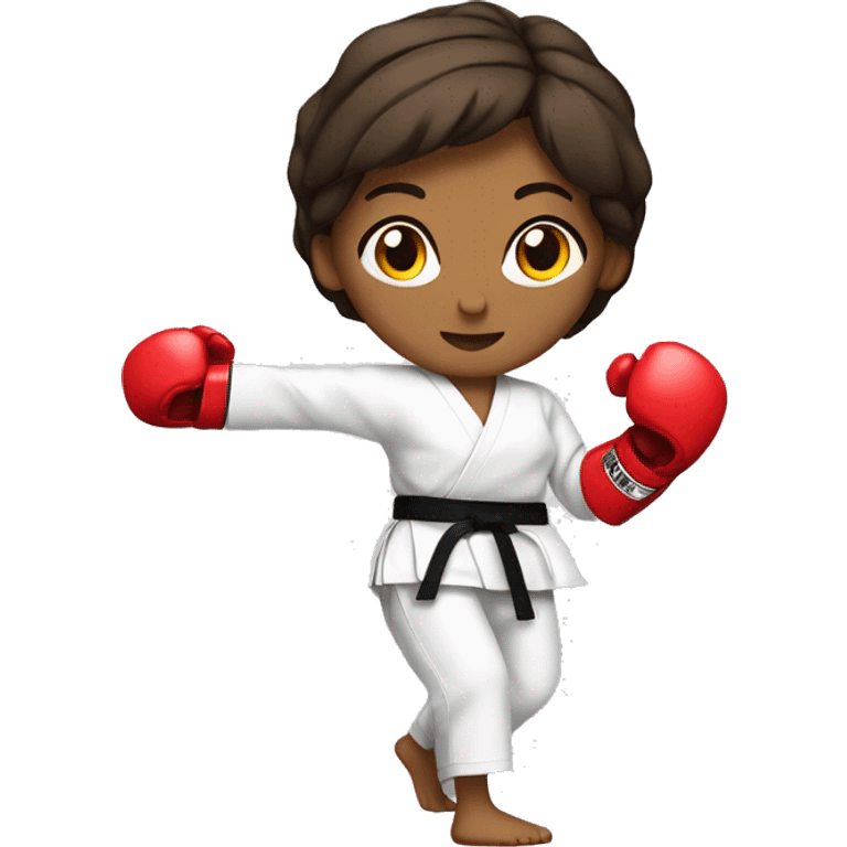 Karate girl with boxing gloves emoji