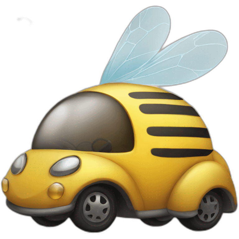 Bee with a car emoji