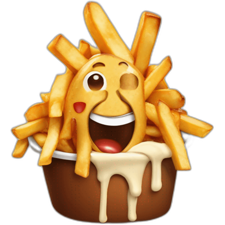 poutine qui mange une poutine emoji