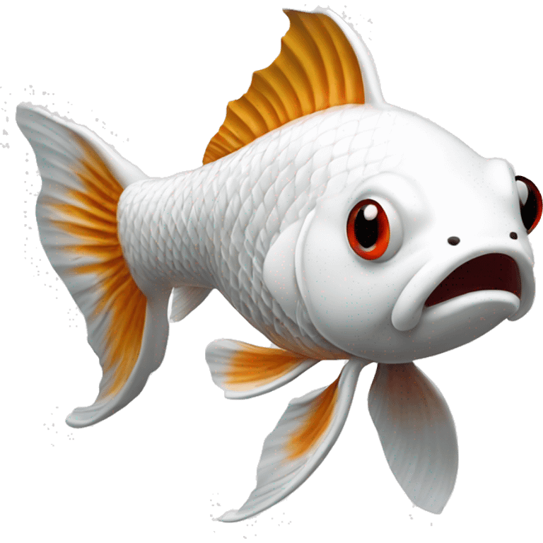 Platinum pure white long finned  koi fish emoji