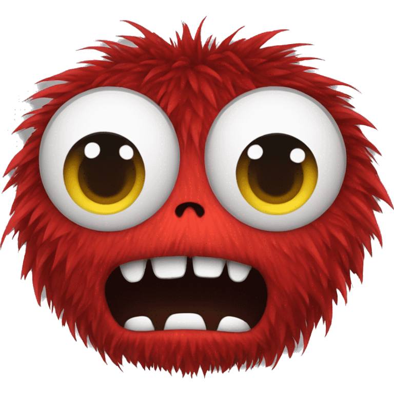 red angry hairy monster emoji