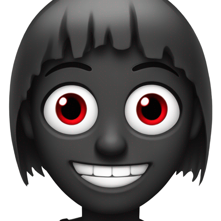 Gothic black smiling face with red eyes emoji