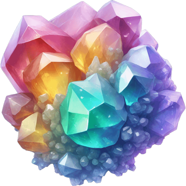 Rainbow crystal cluster emoji