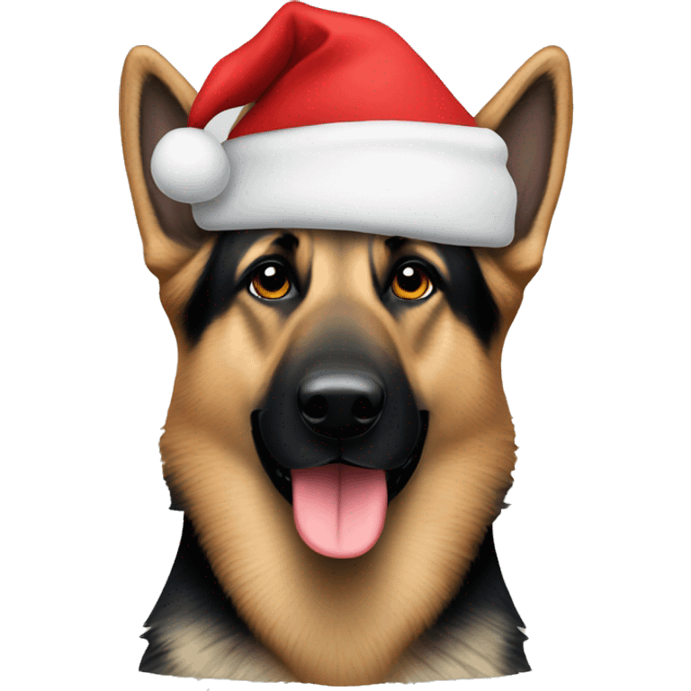 German shepherd Santa hat emoji