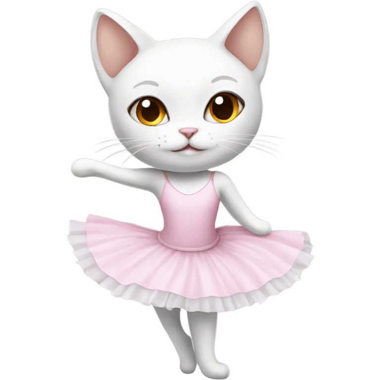 White cat in a ballet dress emoji