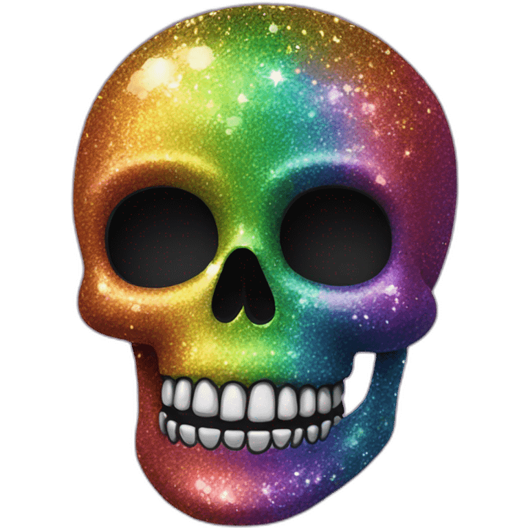 Rainbow glitter skull emoji