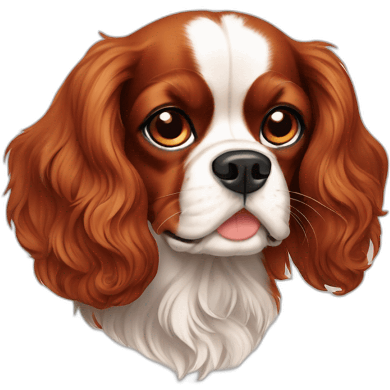 reddish brown cavalier king charles spaniel emoji