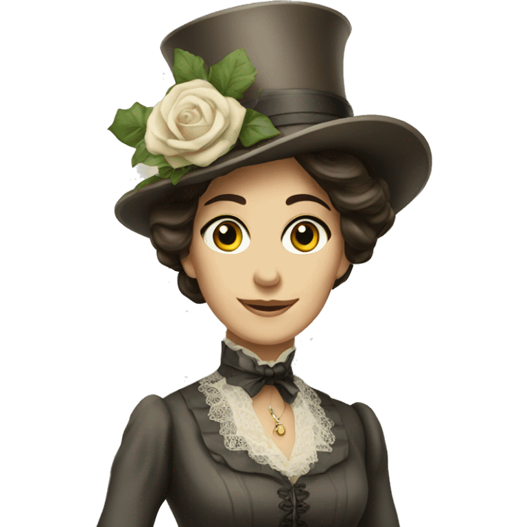 Brunette elegant Victorian woman emoji