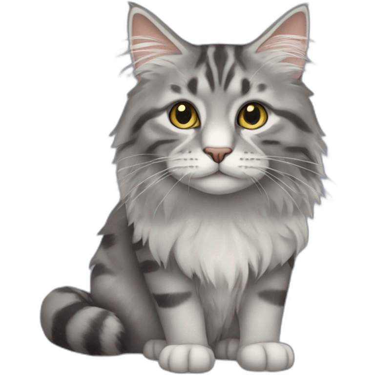 norwegian-forest-cat-blue-tabby emoji