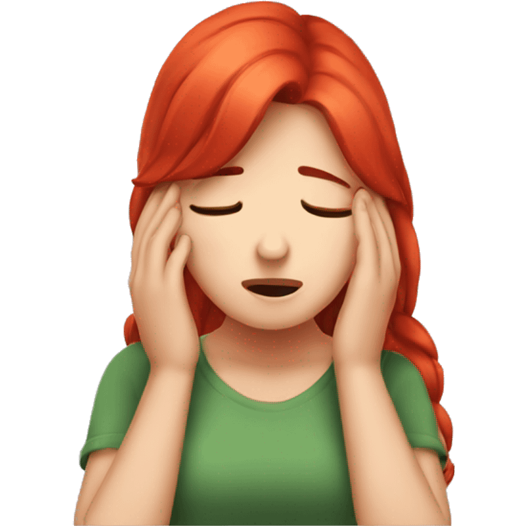 Facepalm girl with red hair emoji