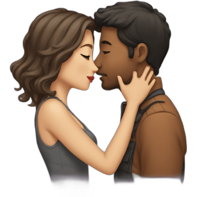 Boyfriend and girlfriend kissing  emoji