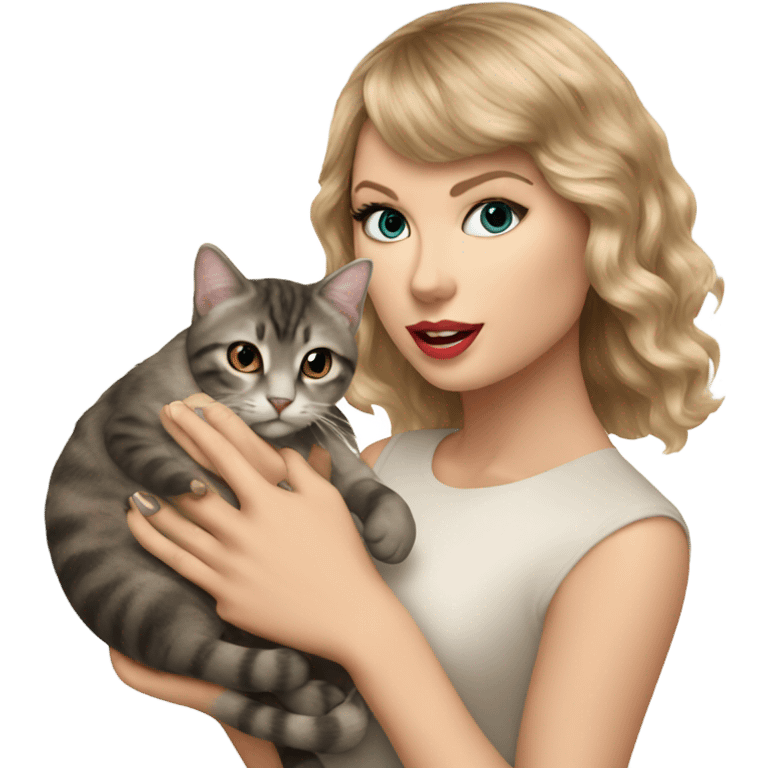 Taylor swift holding a cat emoji