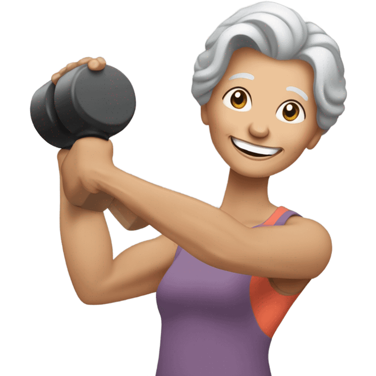 grandma lifting dumbell emoji