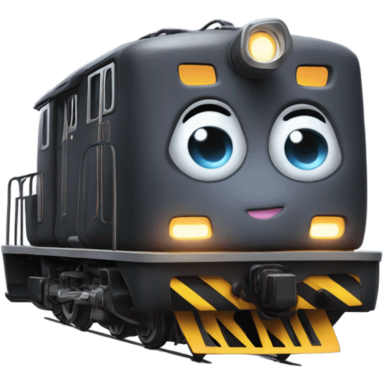 A electric locomotive (With little Kirby shiny eyes) emoji