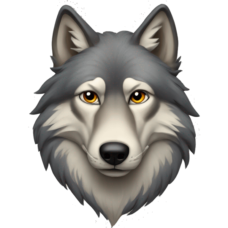 Old wolf portrait  emoji