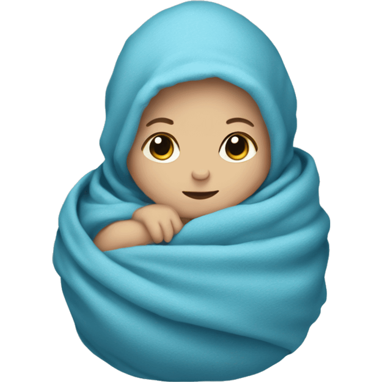 a little newborn baby  wrapped in blue blanket emoji