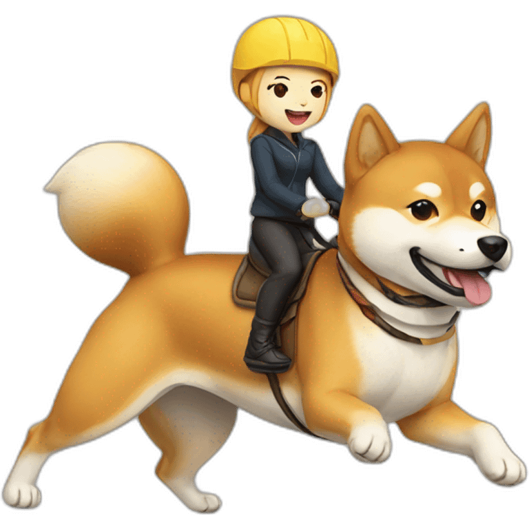 shiba riding shiba emoji