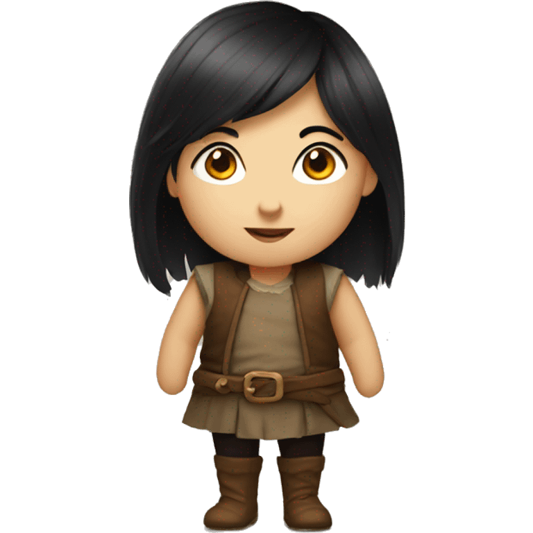 a dwarf girl with black hair emoji