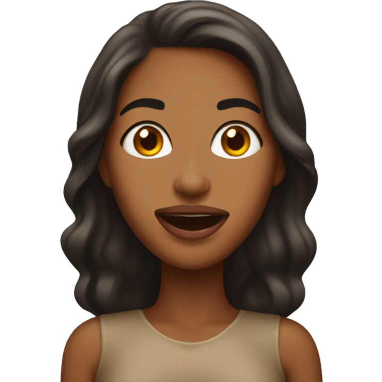  brown woman with tongue out emoji