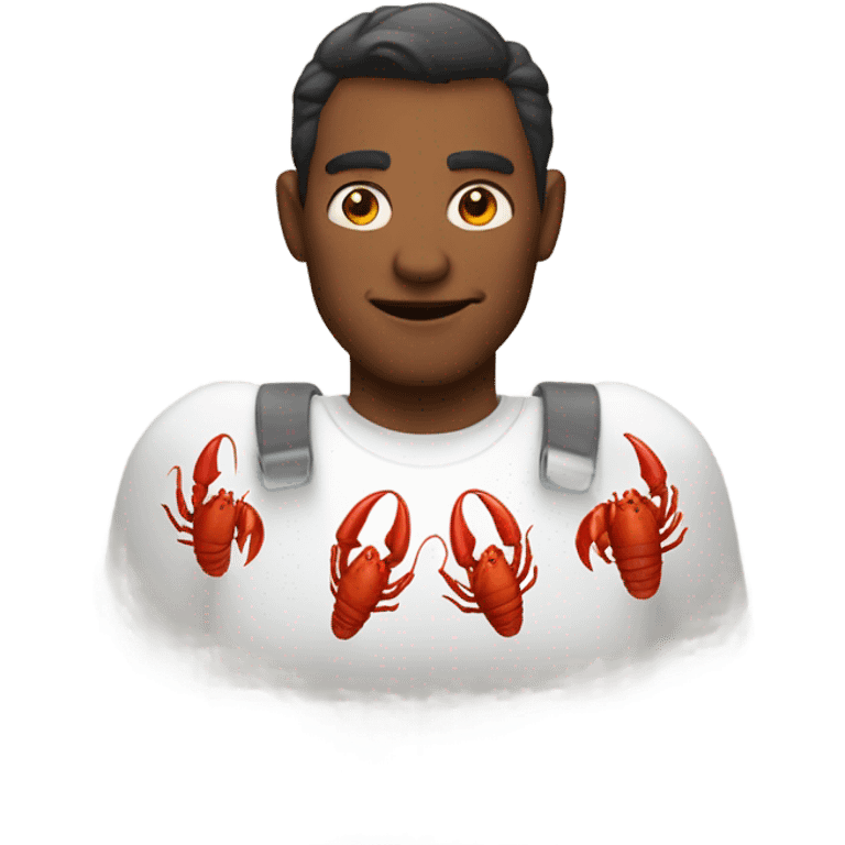 Man with devil horns and lobster claws emoji