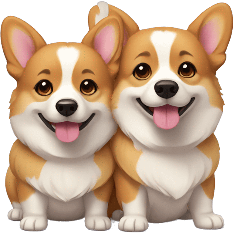 corgi dogs couple family emoji