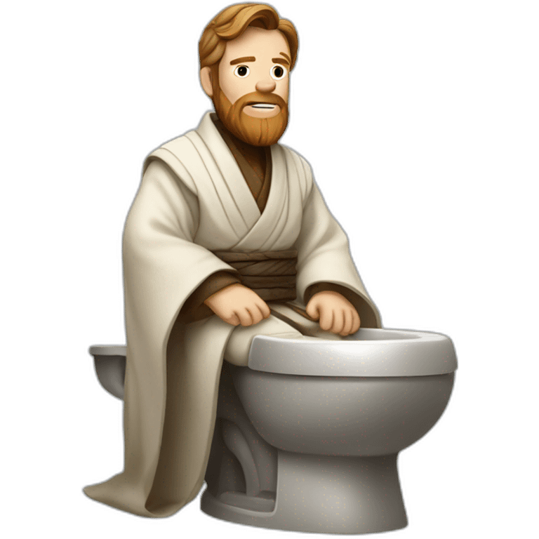 Obi-Wan Kenobi sitting on toilets emoji