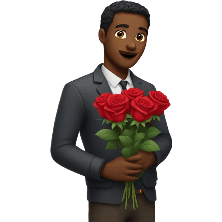 Man holding roses  emoji