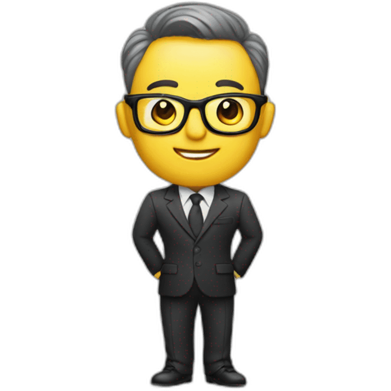 auctioneer wearing suit and glasses emoji