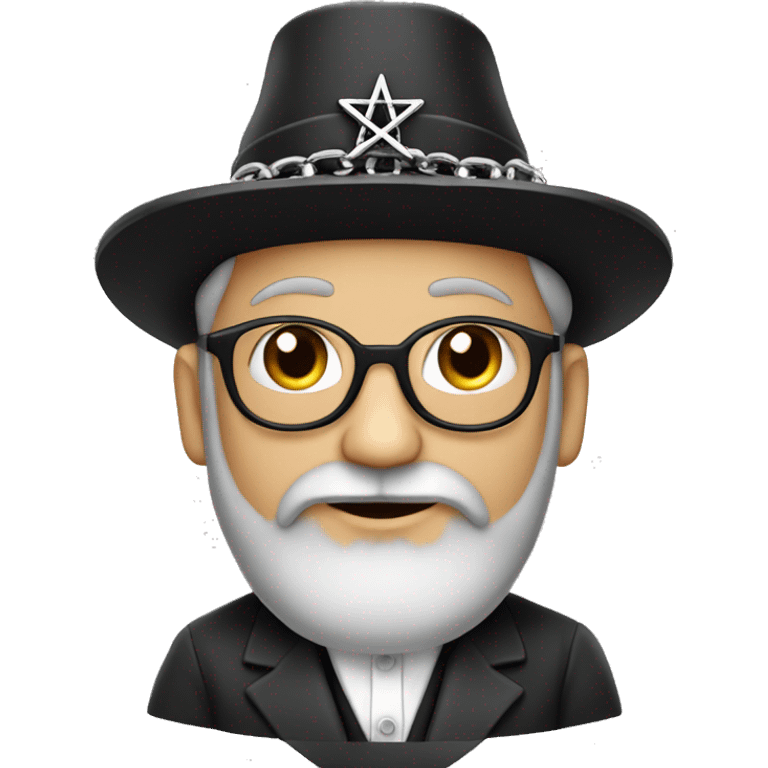 A rabbi wearing a chain necklace with the Star of David emoji