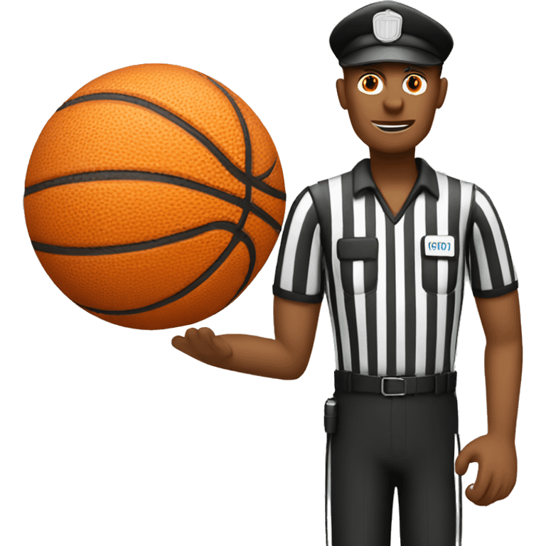 basketball referee with ball and whistle emoji