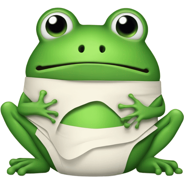 Frog with band aids on belly emoji