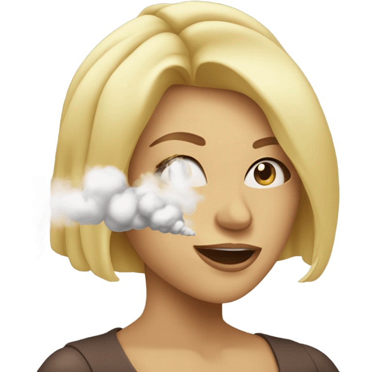 Blonde woman Blowing smoke emoji