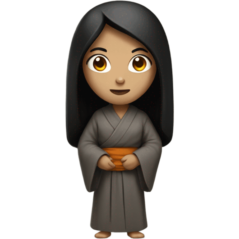 female monk with long black  emoji