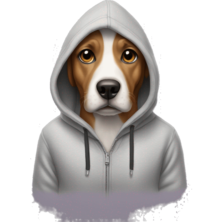 Dog wearing an hoodie emoji