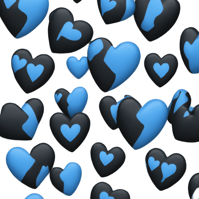 Black blue mix heart emoji