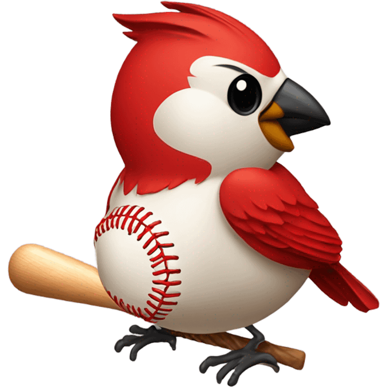 Cardinal with a baseball  emoji