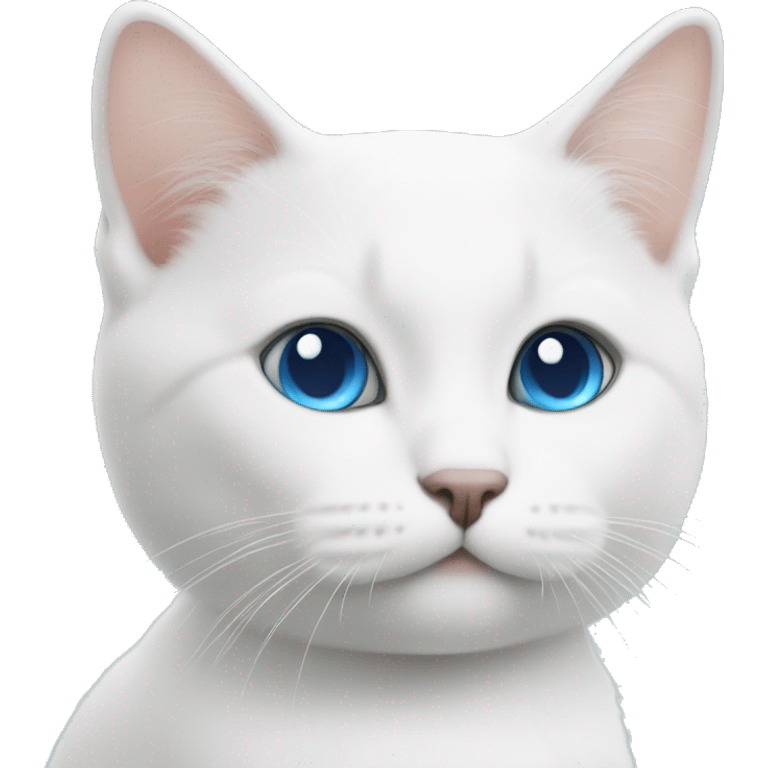 White British small cat with blue eyes emoji