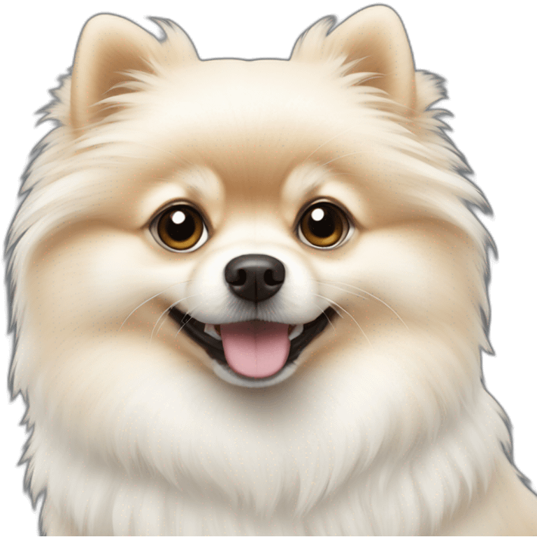 pomeranian white dog \ emoji