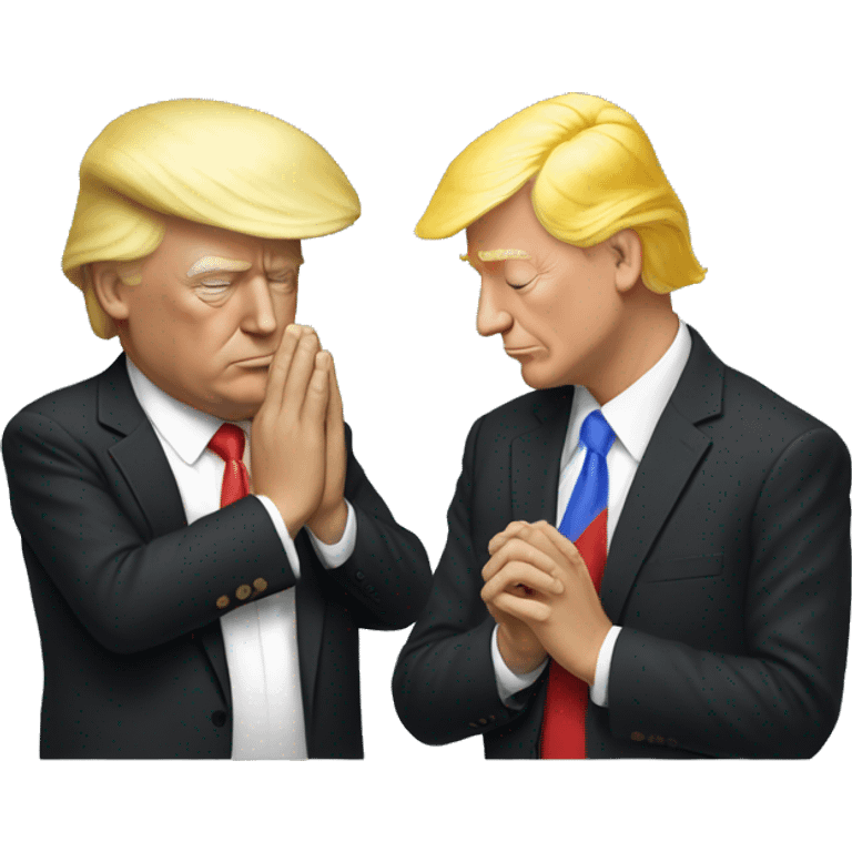 Donald trump praying with ethereum emoji